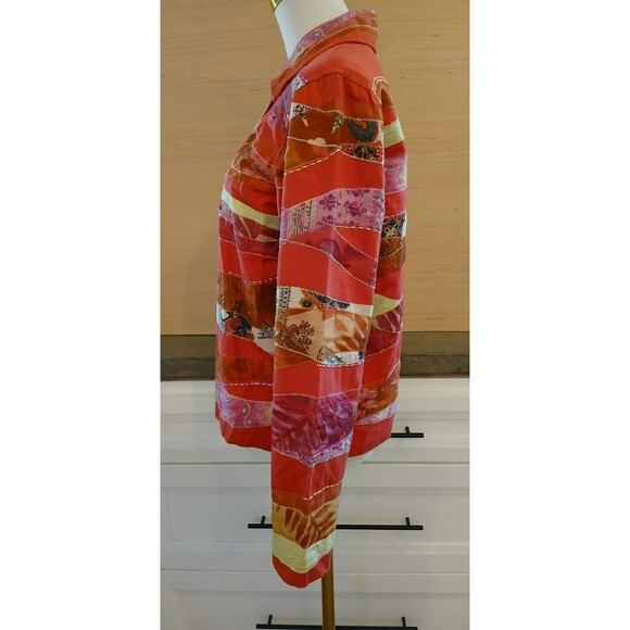 Coldwater Creek 100% Cotton Blend Blazer Jacket Festive Boho XS Career Office - Picture 6 of 9